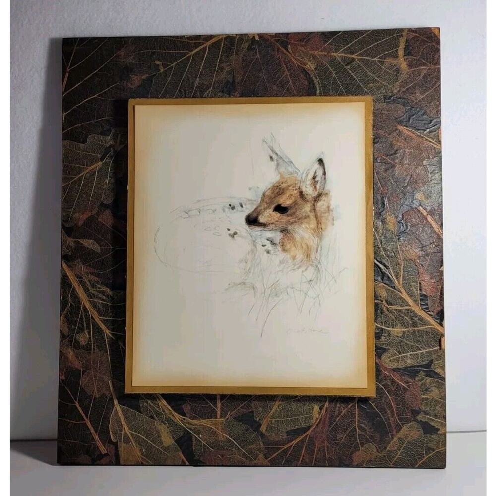 Rare VTG Mounted Chad Stase Deer Print Decorative Collectable Nature Wildlife